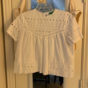 White Eyelet Crop Top
